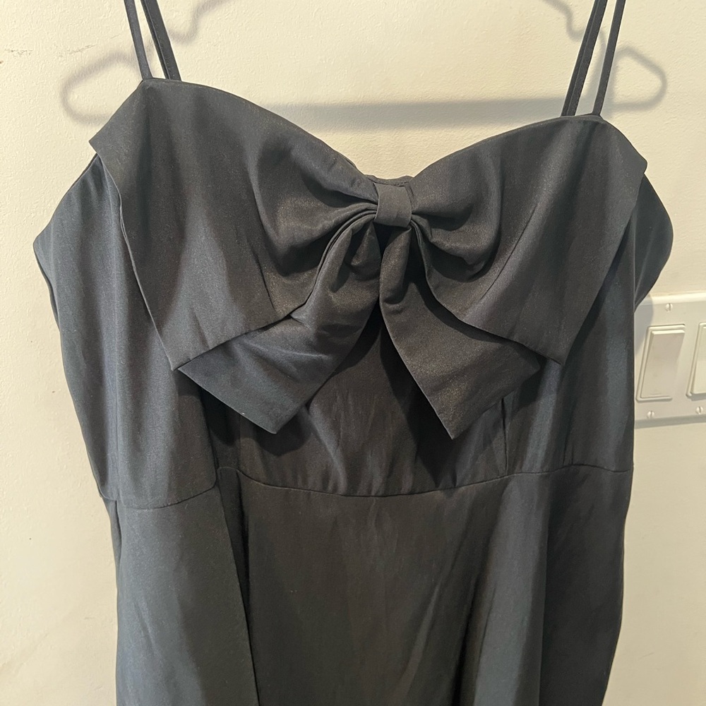 A New Day Black Bow Front Midi Dress Fit & Flare Size 16 - Picture 3 of 7